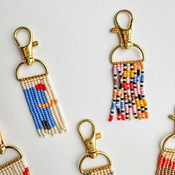 Handmade Beaded Tassel Purse Charm Keychain - Picture 4 of 10